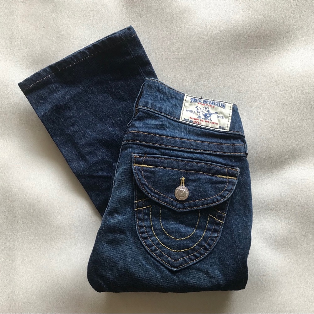 True Religion Becky Dark Blue Boot Cut Jeans 24/0